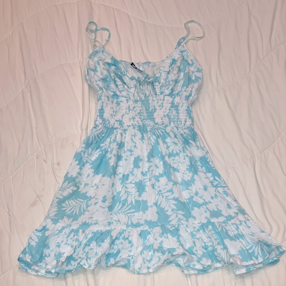 Blue and White Floral Dress